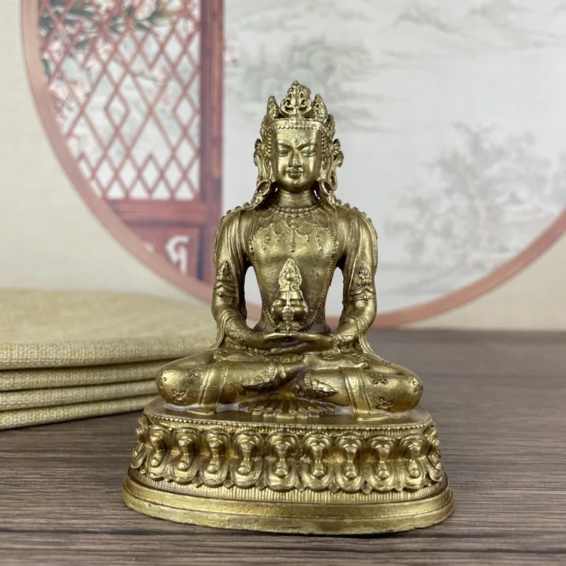 

Retro Tibetan Pharmacist Buddha Ornament Home Temple Decoration Alloy Handicrafts Small Buddha Ornament