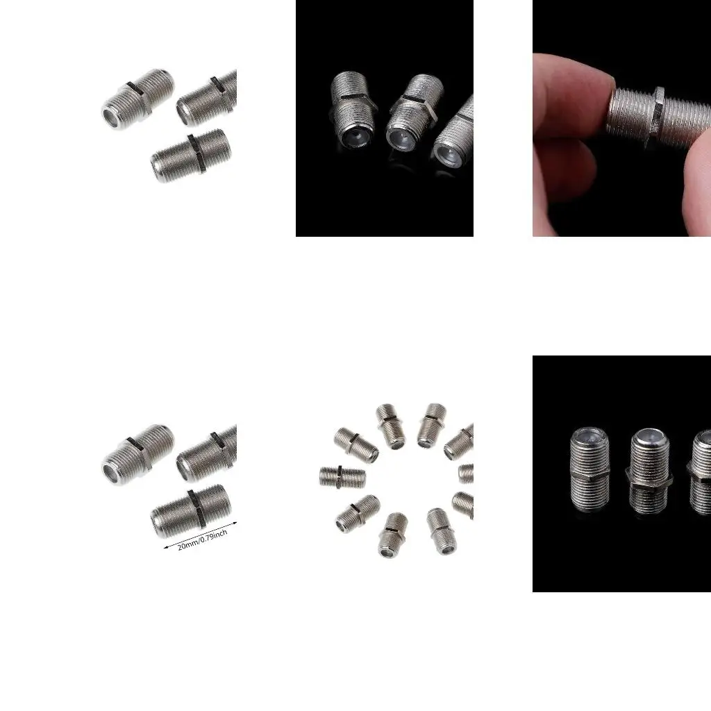 10 Pcs Joiner Barrels Connector F Plug Coupler Adaptor 4 for Sky for HD