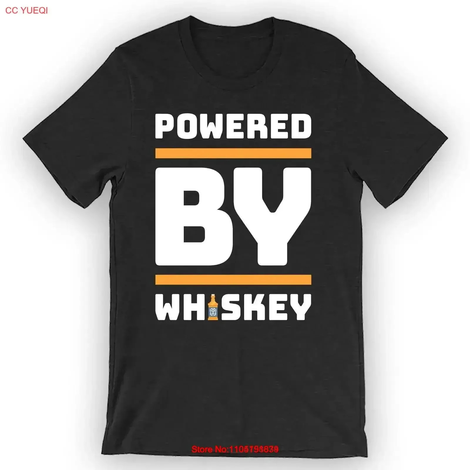 

Powered By Whiskey T Shirt Funny vintage Washed Soft Versatile Top For Everyday Wear designer clothes Casual Stylish graphic
