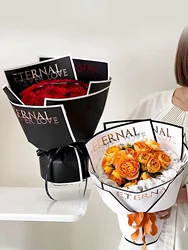 5Pcs/Bag Gilt English characters flower wrapping paper eternal forever love