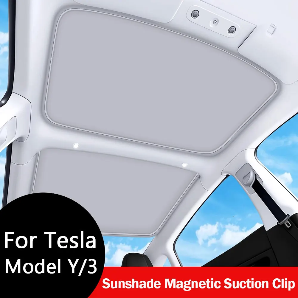 

2026 For Tesla Model 3 Highland Sunshade Magnetic Suction Clip Sunroof honeycomb Sunshades Model Y Juniper Skylight Accessory