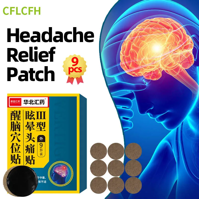 

Headache Relief Patch Migraine Trigeminal Neuralgia Vertigo Dizziness Nerve Pain Treatment Plaster Brain Relax Soothing Care