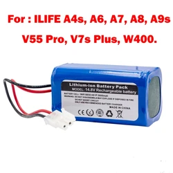 14.8V 3200mah Rechargeable Battery For ILIFE Li-lion Battery For A4s, A7, V7s Plus, V55 Pro, W400, A9s 14.8V 2600mAh PX-B020