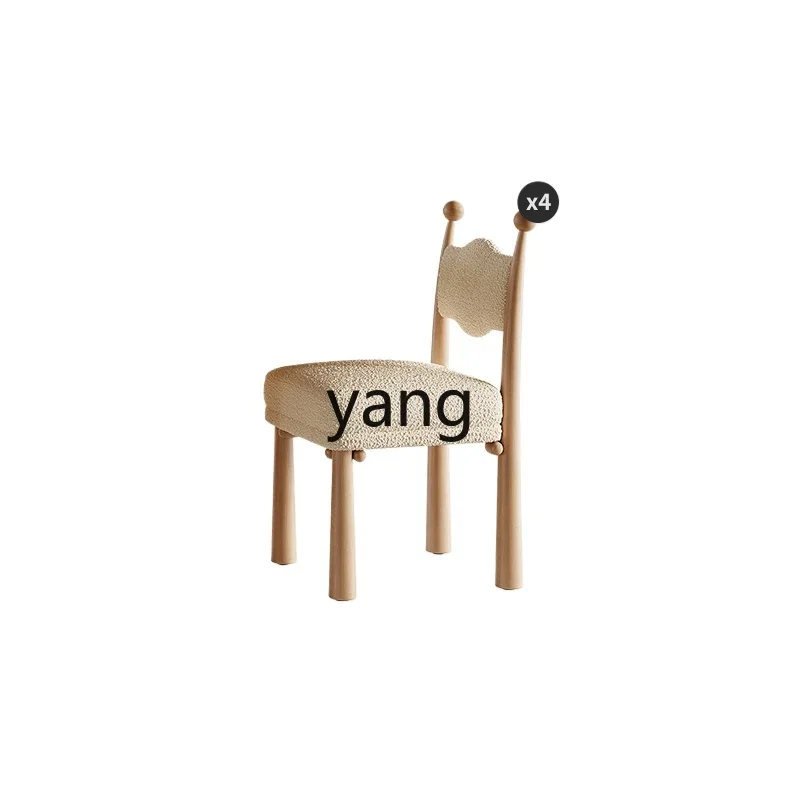 LH Solid Wood Dining Chair Home Backrest Stool Simple Modern Restaurant Chair