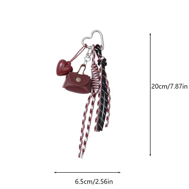 Maillard Braid Rope Pendant Exquisite Cute Leather Pendant Charm With Mini Bow Bag Women Luxury Bag Key Chain Mobile Phone Decor
