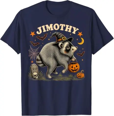 Jimothy Seattle Raccoon Halloween-Shirt, lustiges Tier-Meme-T-Shirt, Y2k Spooky Season, Trick or Treat Nights Wizard Jimothy Tees – Detail 13