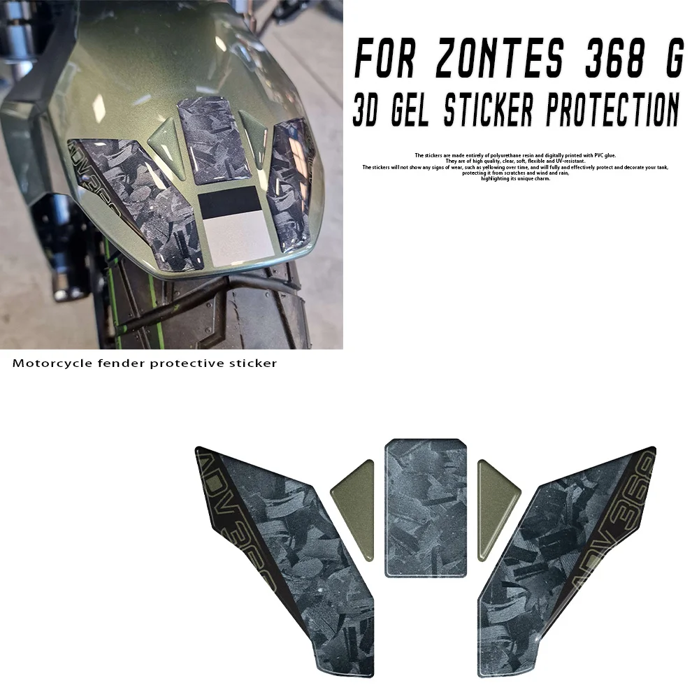 

368G 3D Resin Stickers Motorcycle Fender Accessories For Zontes 368 G 2025 Sticker Protection