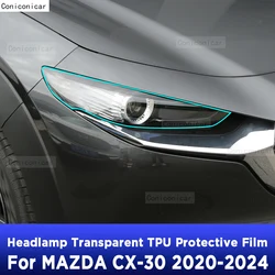 Car Headlight Protection Transparent Anti-Scratch Protective Film TPU Stickers For MAZDA CX-30 2020-2024 Accessories