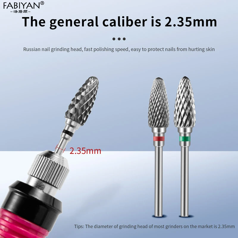 3/32” Stainless Steel Nail Drill Bits Corn Shaped Milling Cutter For Manicure Gel Polish Remover Nail Files XC/C/M/F/XF