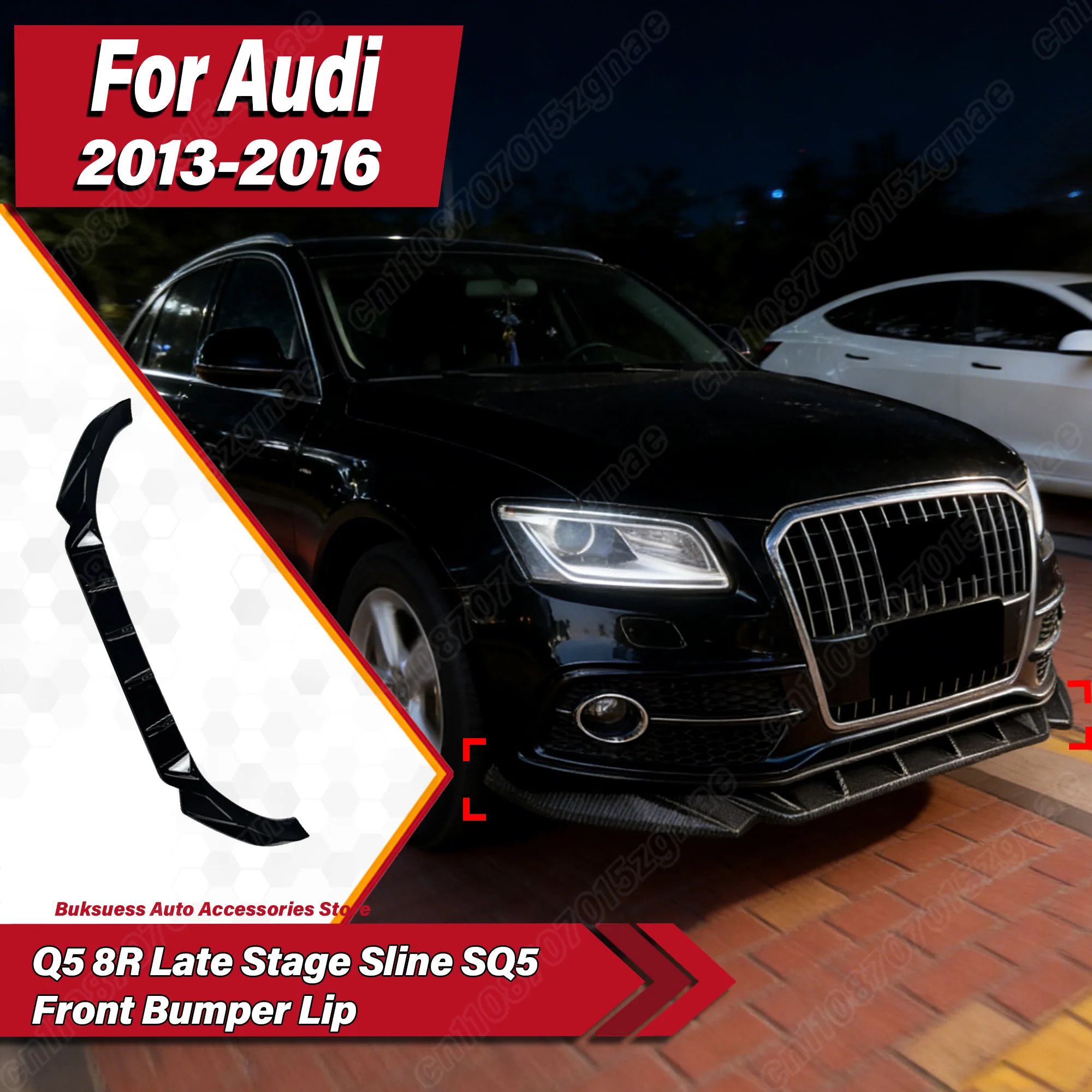 

For Audi Q5 8R Late Stage Sline SQ5 2013 2014 2015 2016 Automobile Front Bumper Lip Car Front Chin Spoiler Body Modification Kit
