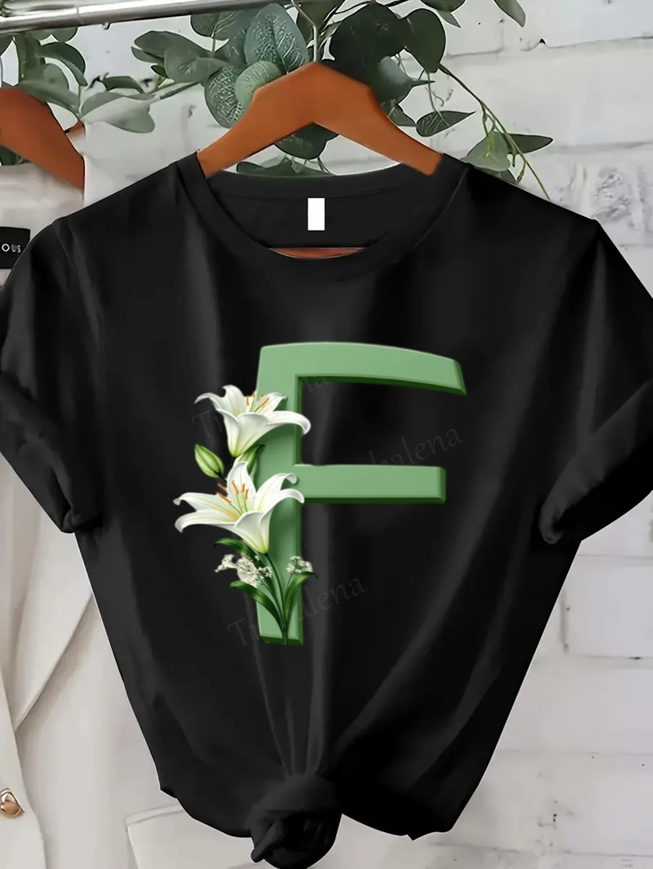 Women'S Printed Featuring An Elegant 'F' Monogram Design with A Lily Flower It'S Ideal Spring Outfits Wear and Everyday Fashion