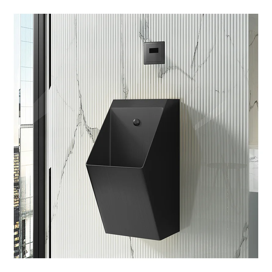 Intelligent Sanitary Ware Male Bathroom Matte Black Automatic Sensor Flushing Wall Mounted Urinals