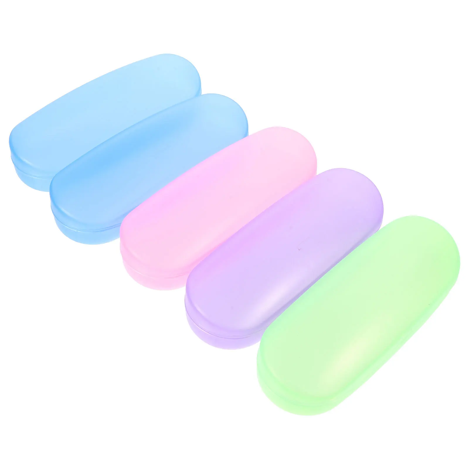 

5Pcs Glasses Case Plastic Transparent Hard Shell Durable Eyeglass Storage Box Portable Protective Travel Eyewear Protector