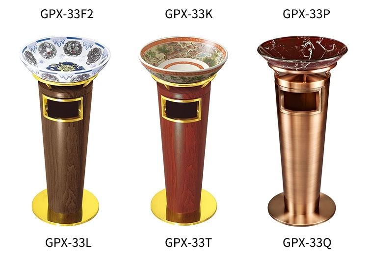 Floor Standing Ashtray gold outdoor Trash cans cup holder bin for Hotel Hospital Lobby Airport Public Places garbage can