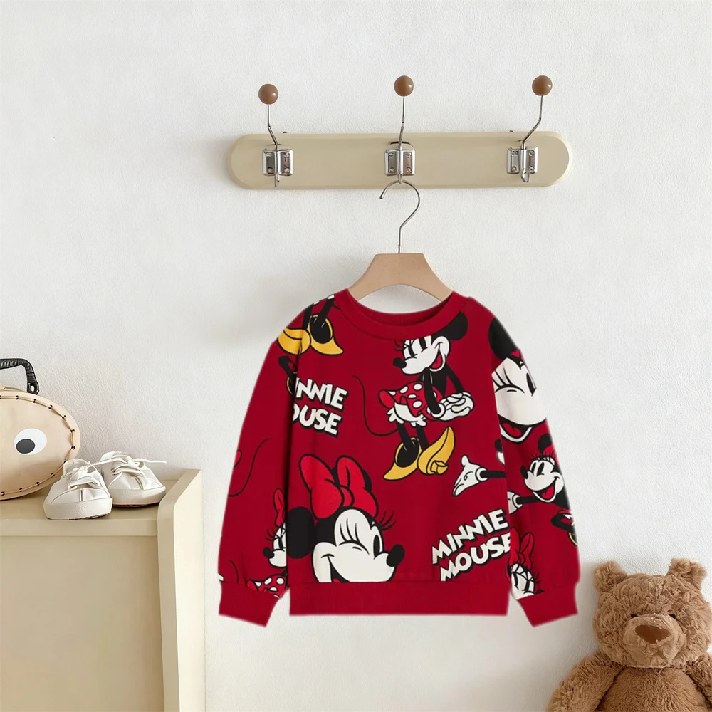 الفتيات الطفل بلوزات طويلة الأكمام ميني بلوزات مطبوعة 2025 ربيع الخريف ارتداء نمط جديد الاطفال الجولة الرقبة هوديس لباس خارجي