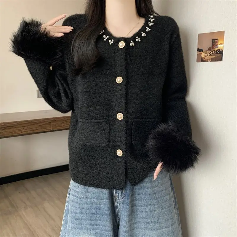 Beautiful Little Top New Style Women's Temperament Raw Ee Knitted Cardigan