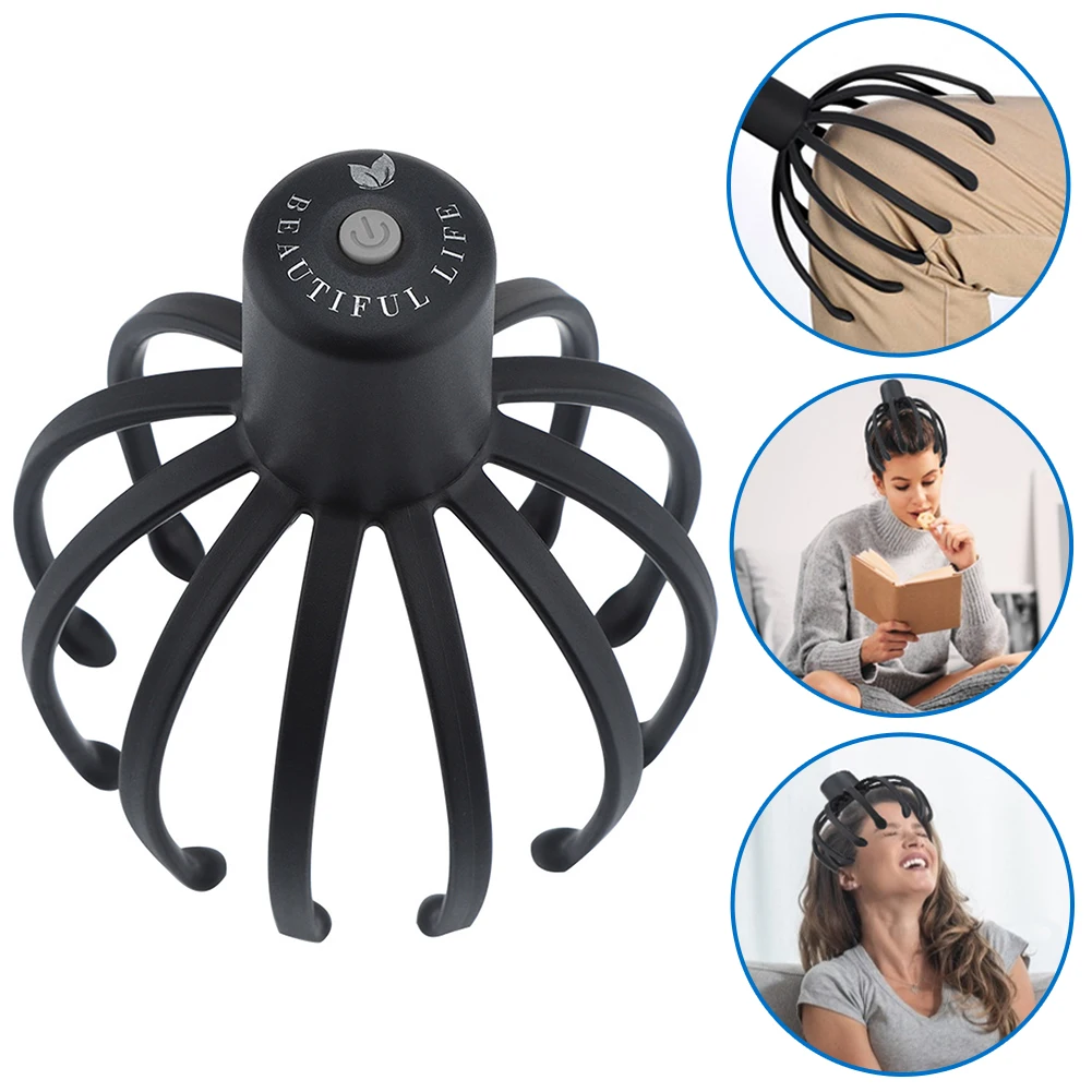 Electric Octopus Claw Scalp Massager 3 Modes Massaging Device Stress Relief Muscle Deep Tissue Massager For Hand Relax Gift