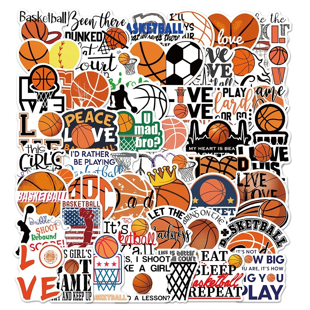 

50 шт., баскетбольные наклейки в повседневном стиле, сделай сам, граффити, украшения для ноутбука, багажа, скейтборда, водонепроницаемые наклейки для нескольких случаев