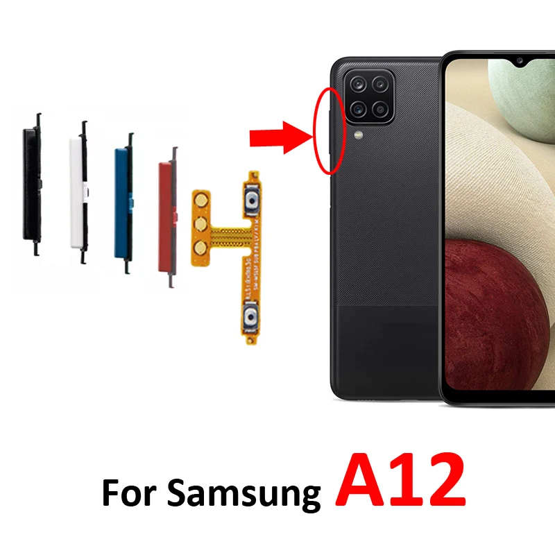 For Samsung Galaxy A12 A125 A127 Phone New Volume Button Up Down External Key Internal Flex Cable Ribbon Repair Parts