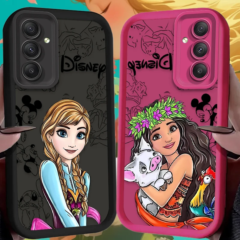 Phone Case For Samsung Galaxy S24 S23 S22 S21 Ultra Plus FE A54 A34 A14 A73 A53 A33 5G Disney Princess Soft Silicone Back Cover