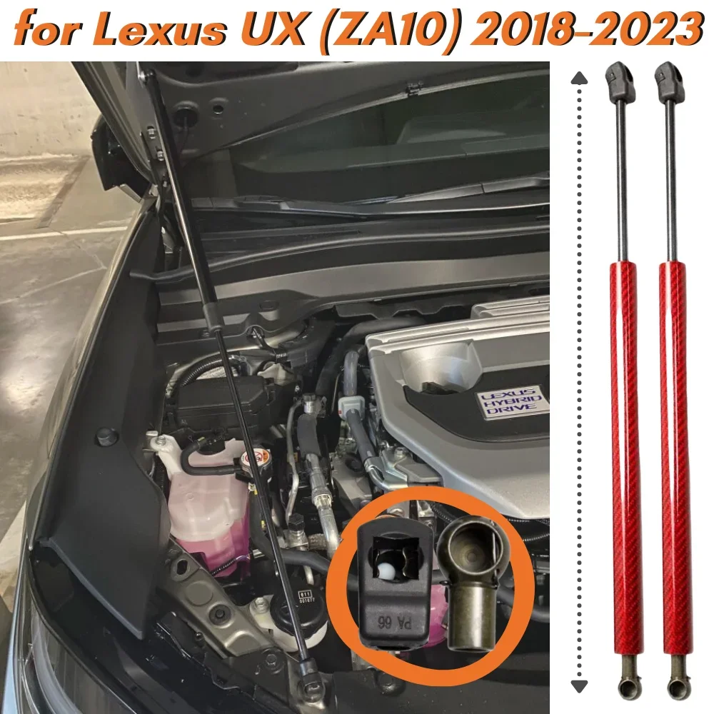 Qty(2) Hood Struts for Lexus UX (ZA10) 200 250h 260h 300 2018-2023 Front Bonnet Gas Springs Shock Absorbers Lift Supports Bars