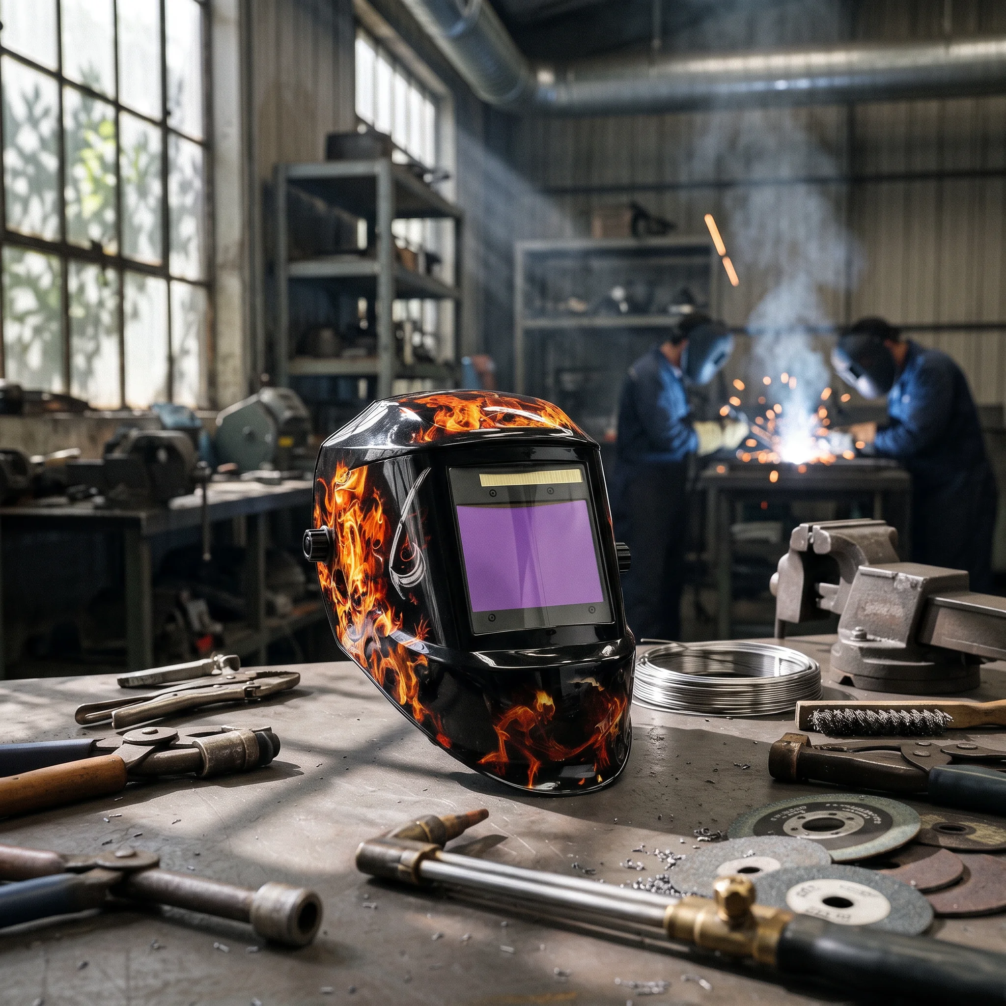 Auto-Darkening Metal-Joining Helmet Lightweight Auto Darkening Metal-Joining Helmet Full Face Mask Long-Lasting Ergonomic