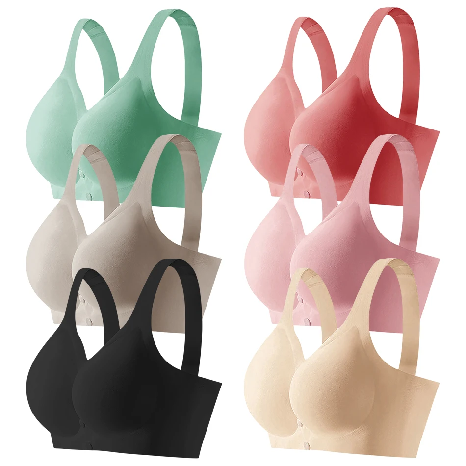 

Women Comfortable Traceless Anti Sagging Fixed Double Shoulder Strap Bra Breathable High Elasticity Wide Shoulder Straps Bra