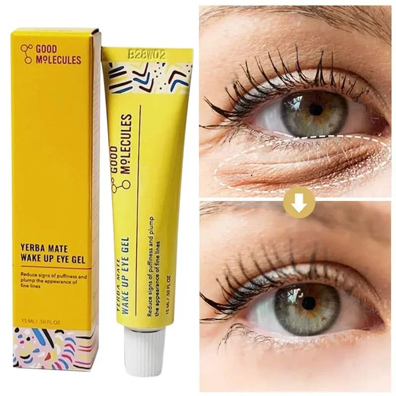 Crema de contorno de ojos antiarrugas Mate Tea, Gel de ojos despertador, suero rejuvenecedor, ácido hialurónico, hidrata de cafeína, minimiza la hinchazón