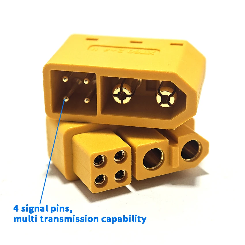 A set XT60 (2+4) Male / Female Plug With Signal Pin And Sheath, Welded Wire Type Model Airplane Accessory