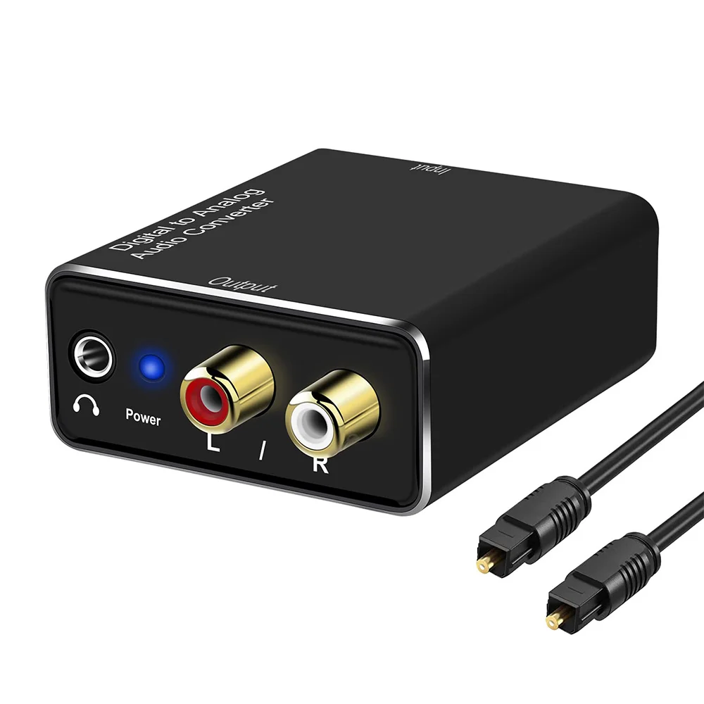 Digital to Analog Audio Converter,DAC Digital SPDIF Optical to Analog L/R RCA & 3.5Mm AUX Stereo Audio Adapter