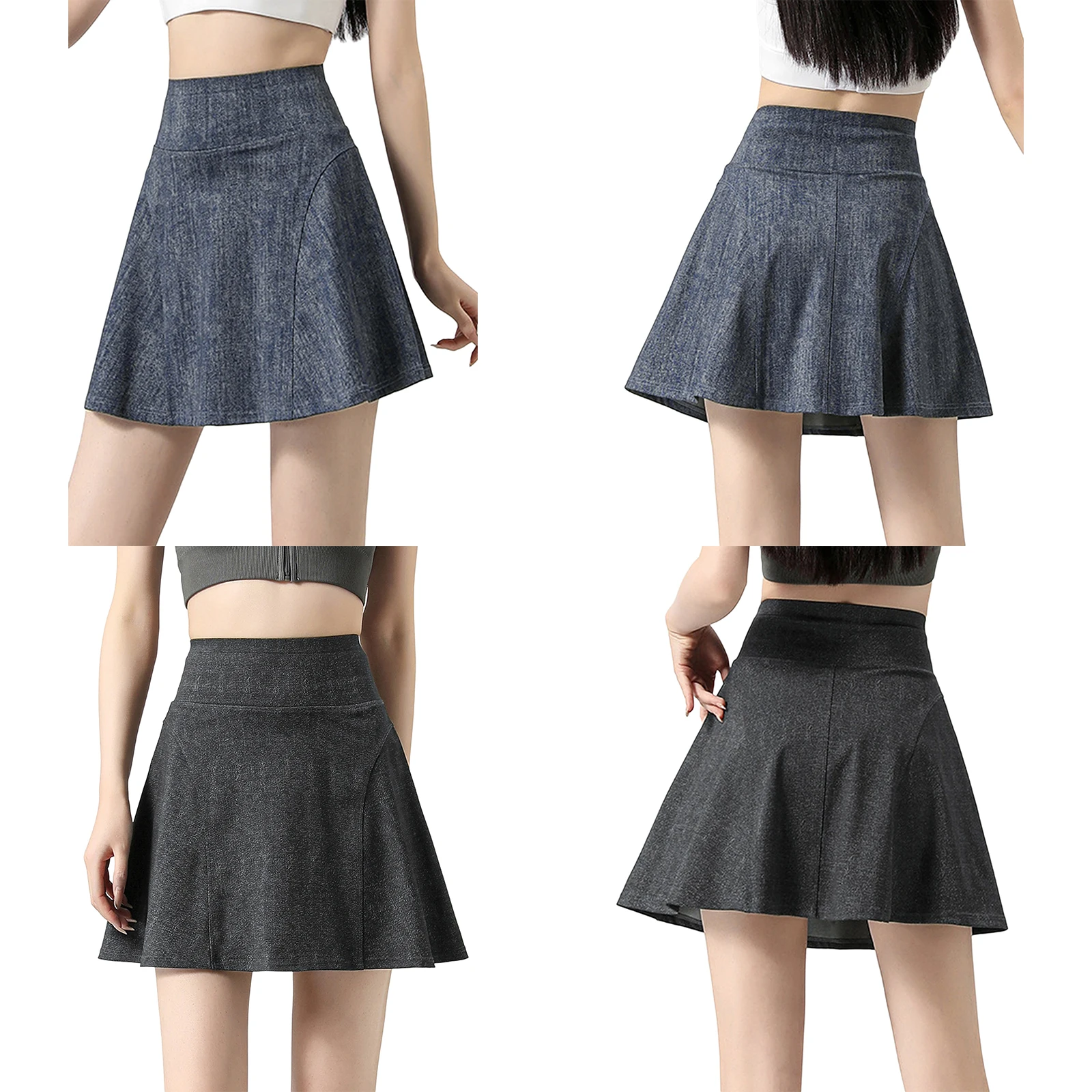 Women High Waist Skort with Built In Shorts Stretchy Breathable Quick Dry Lightweight for Badminton Golf Tennis Summer Sports