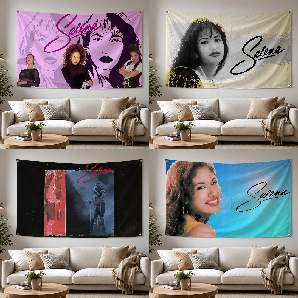 Singer S-Selena Q-Quintanilla Outdoor Flag for Home Camping Party Club Decor Garden Yard Wall Hanging Banner