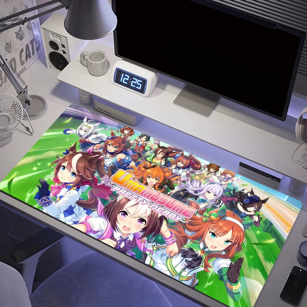 لوحة ماوس للحفلات مضادة للفرش للمنزل مخصصة مريحة للمكتب مطاطية كبيرة للمكتب ديربي حصيرة جميلة لوحة مفاتيح Musume Dash Nin PC غير قابلة للانزلاق