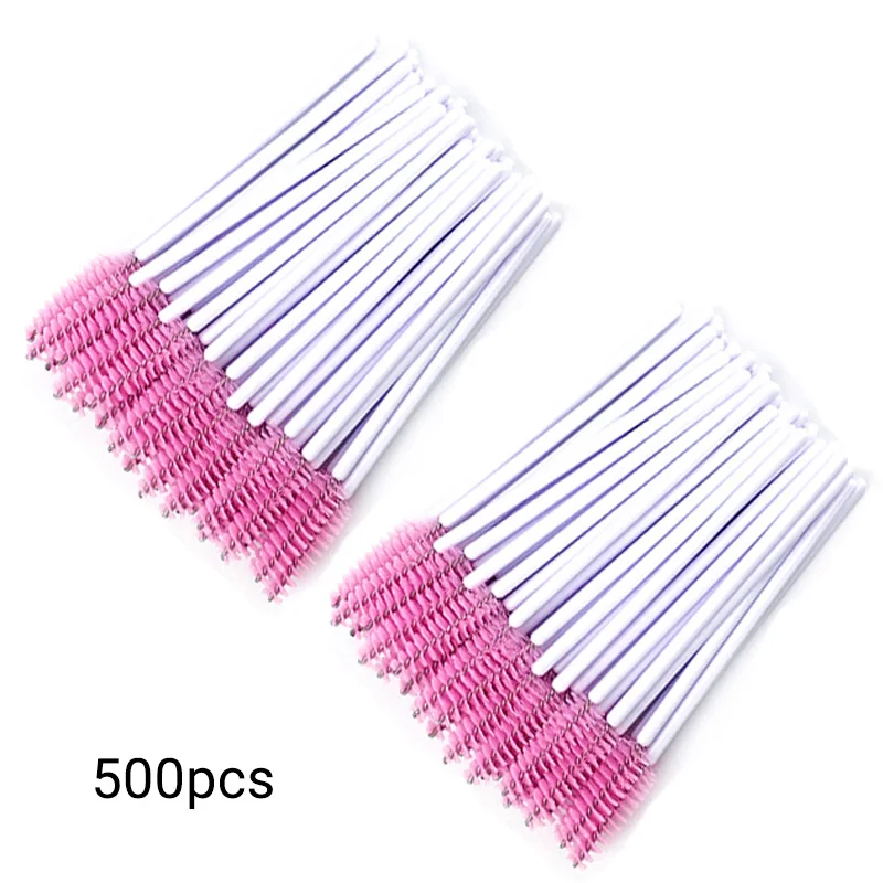 500pcs Eyelash Brushes Wands for Beauty Salon Makeup Tools Disposable Individual False Lashes Application Spoolies