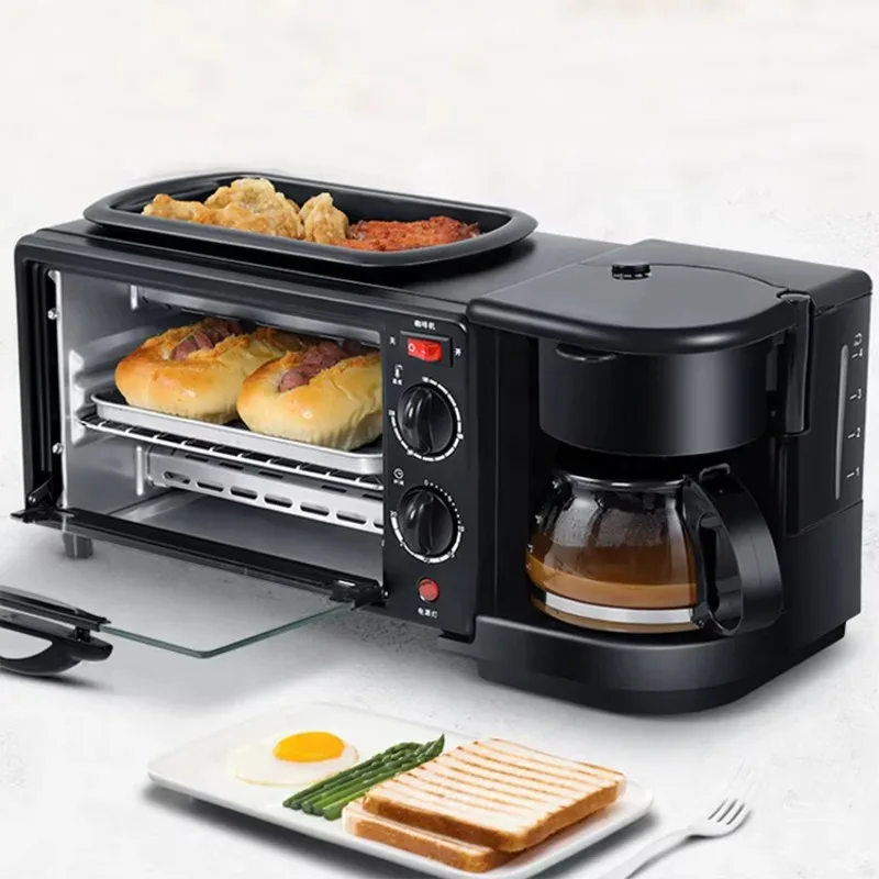 New arrival 3-in-1 Multifunction Mini Bread Maker Set Breakfast Maker With Sandwich Toaster Oven For Household Use