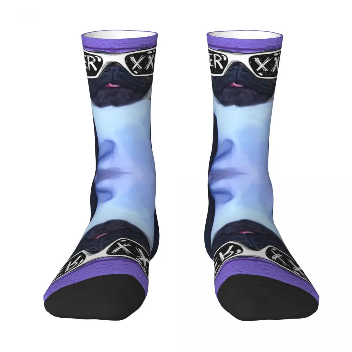 Ferxxo (pug) Glasses Logo Socks Harajuku Soft Stockings All Season Long Socks Accessories for Man's Woman's Birthday Present