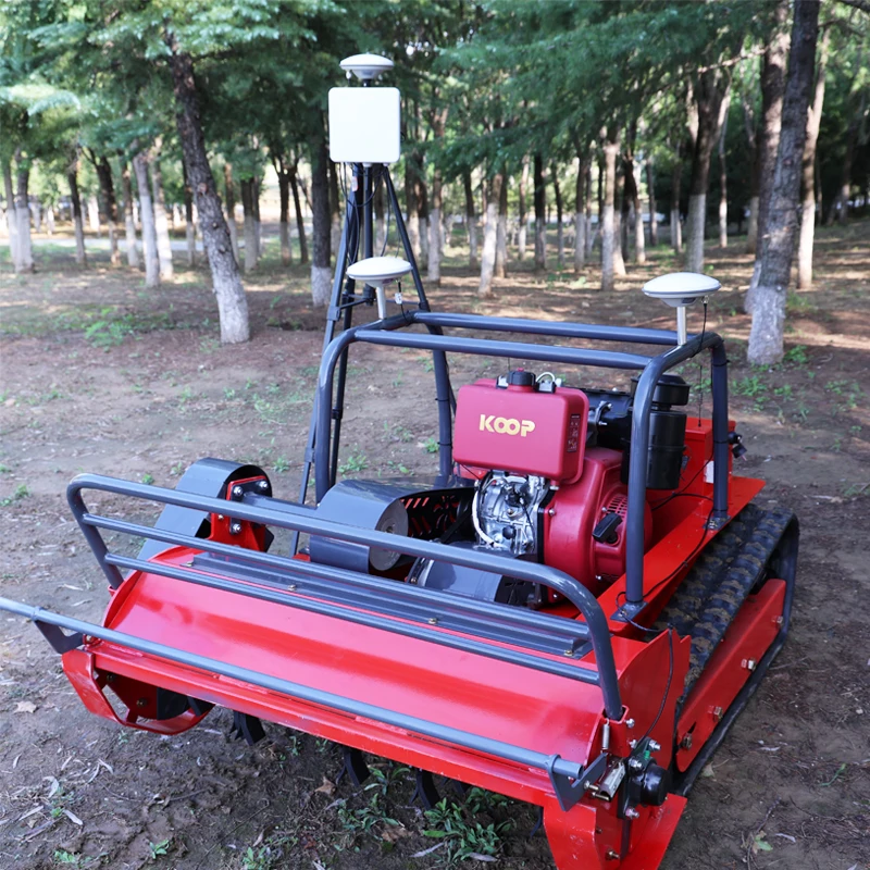Customized Diesel/gas Engine Small Robot Grass Cutter Cutting Width 800mm/1000mm/1200mm Remote Control Flail Mower