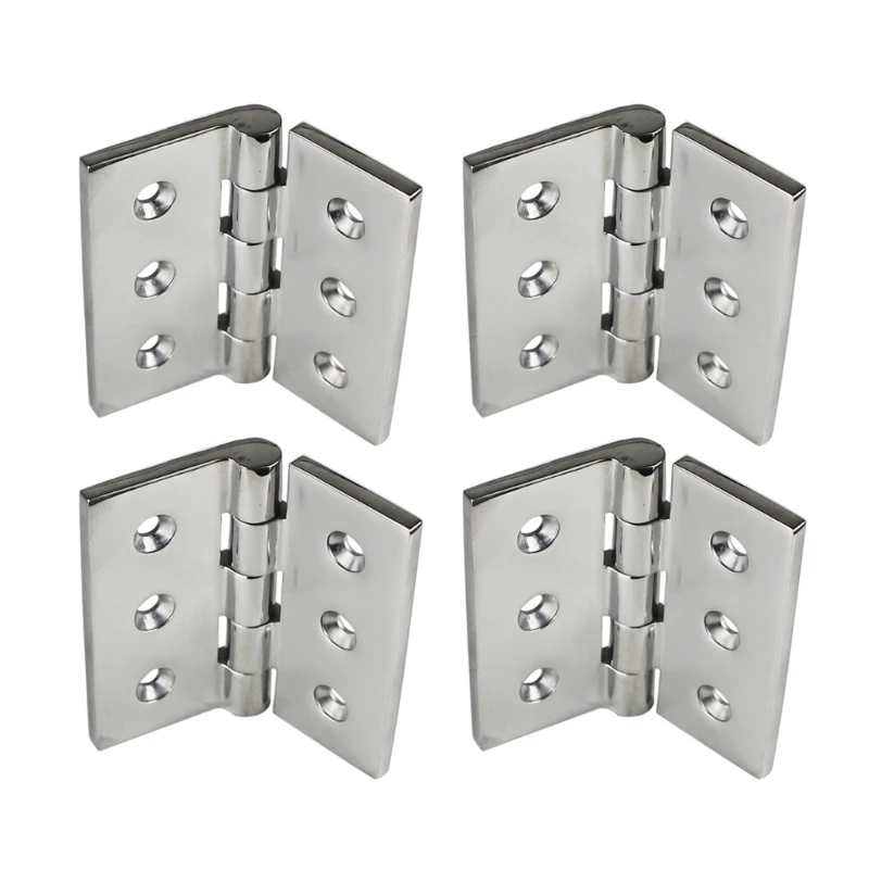 2/4Pcs Stainless Steel Hinges Door Connector Drawer 6 Mounting Holes For Furniture Bookcase Window Hardware