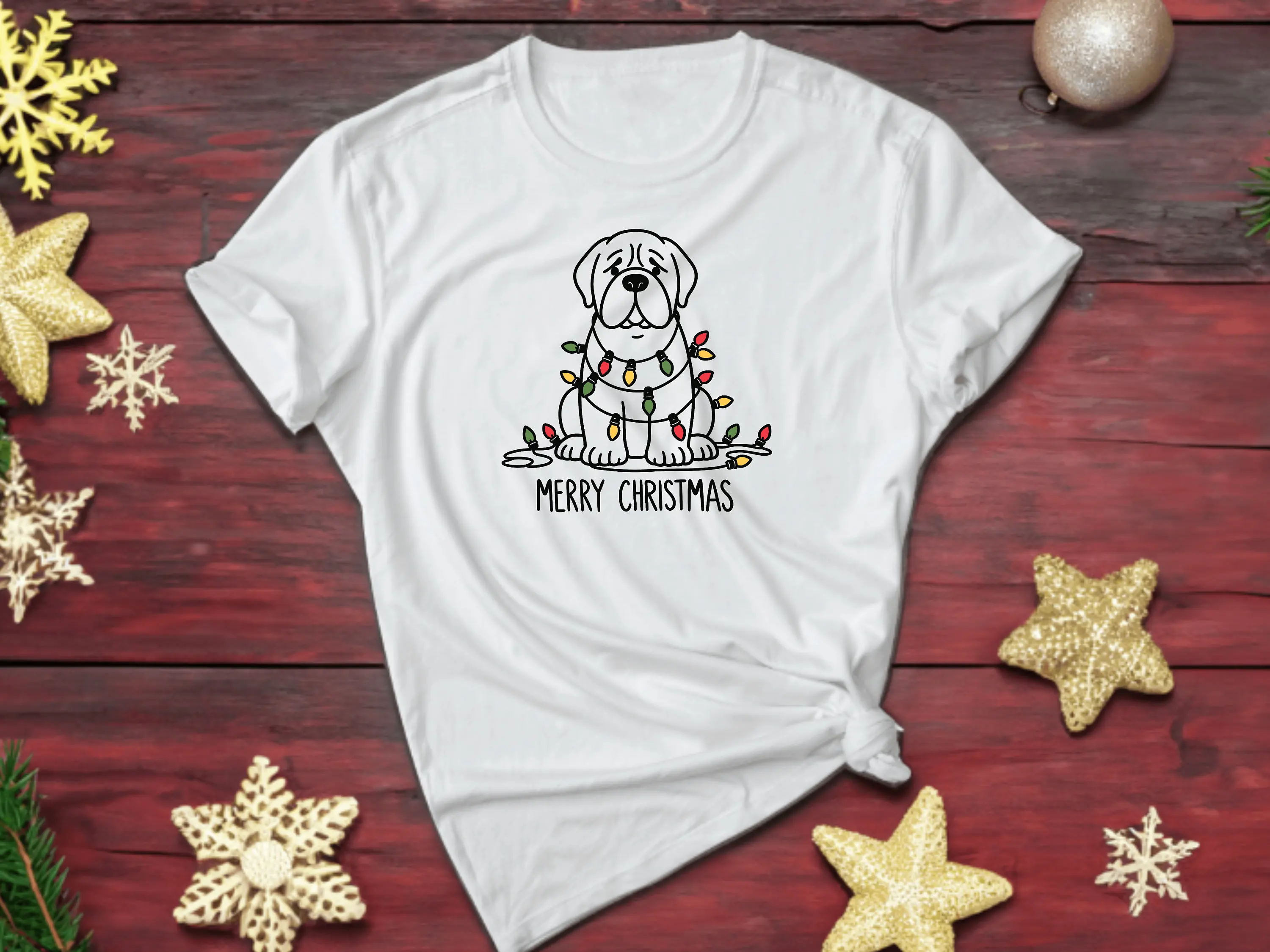 Bullmastiff T Shirt Dog Lover Xmas Festive Pet Owner Canine