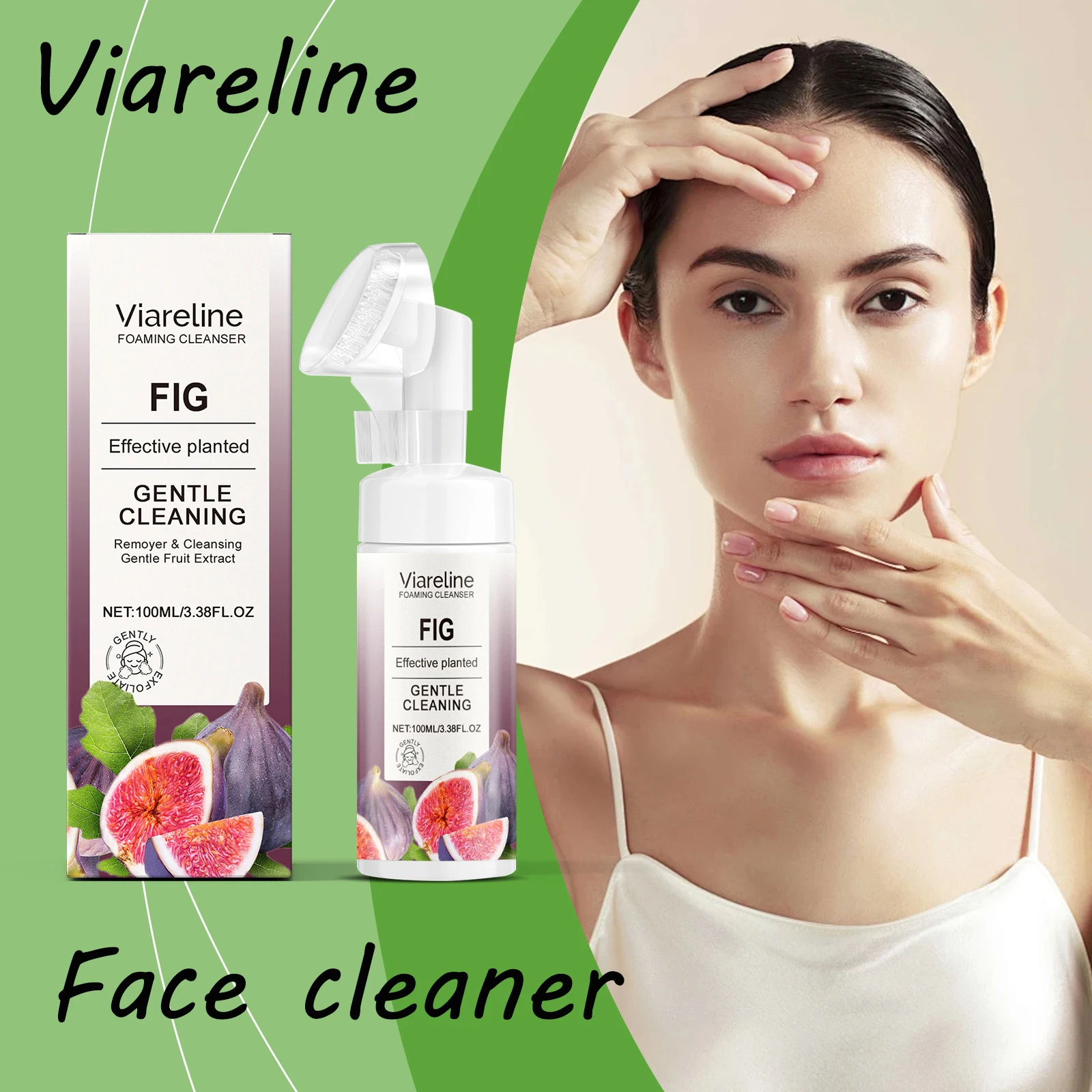 

Viareline Fig Face Cleaner Rich Bubble Cleaning Face Pore Oil Control Improve Skin Softness Brightening Skin Tone Face Cleaner