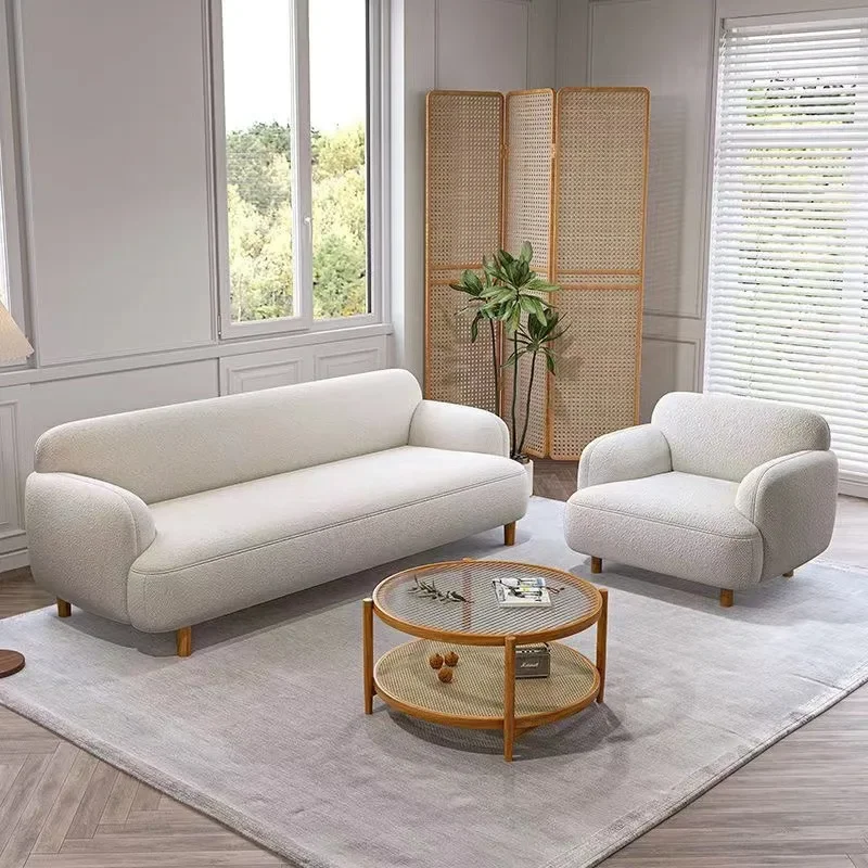 Nordic modern simple technology fabric sofa living room small apartment straight row double triple Internet celebrity