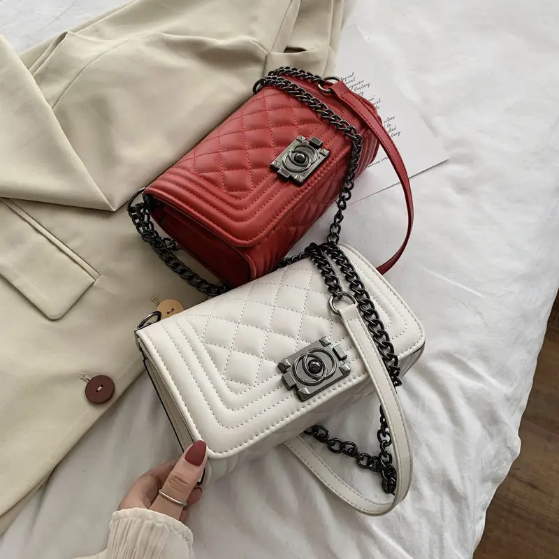 2023 Autumn and Winter New Small Square Bag Fashionable and Versatile Diamond Chain Shoulder Bag Women\'s Mini Crossbody Bag