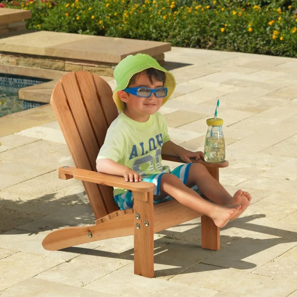 

Wooden Children's Outdoor Chair, Kid's Patio Furniture, Honey, Gift for Ages 3-8 21.5 x 19.2 x 24.5