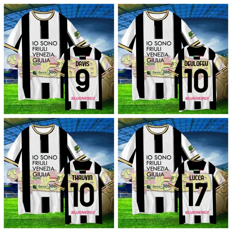 2425 Latest Popular Football Series Udinese Team Uniforms Serie A Trendy Men's Fashion Adult Children's Men's Round Neck T-shirt