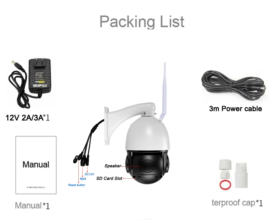 Camhi Metall-Laser-Infrarot-Vollfarb-Auto-Tracking 8MP 4K 54X Optischer Zoom 5,0GHz 2,4GHz Audio WIFI IP PTZ Speed Dome Kamera – Detail 1