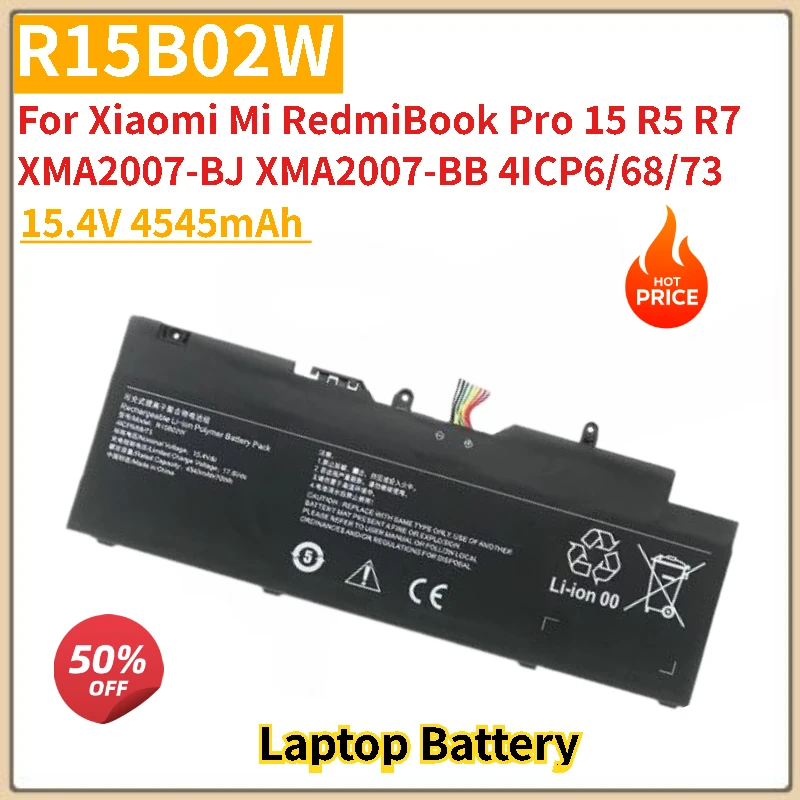 High Quality R15B02W Laptop Battery 15.4V 4545mAh For Xiaomi Mi RedmiBook Pro 15 R5 R7 XMA2007-BB 4ICP6/68/73 XMA2007-BJ