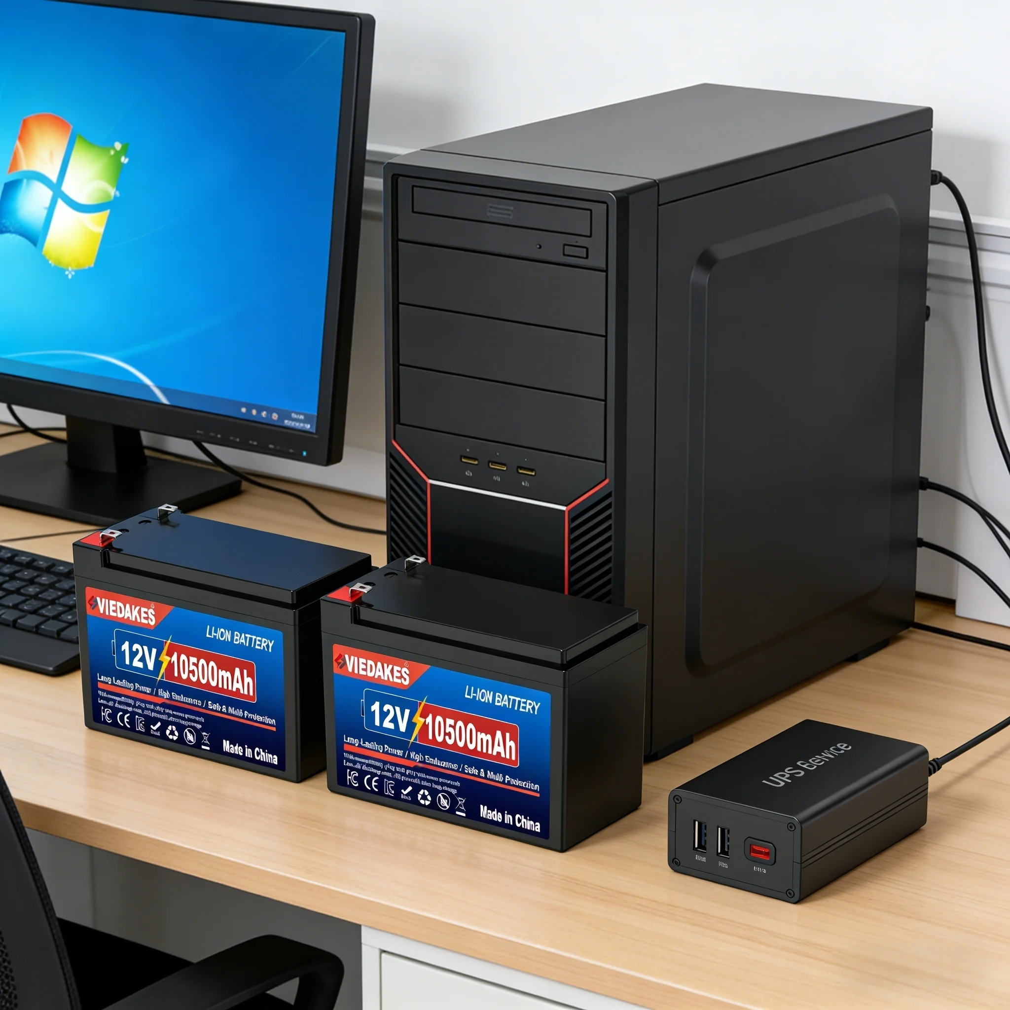 

VIEDAKES Brand New 3S7P 12V 100Ah LiFePO4 18650 Battery Pack Power Bank 10-Year Lifespan for Home Solar Backup System