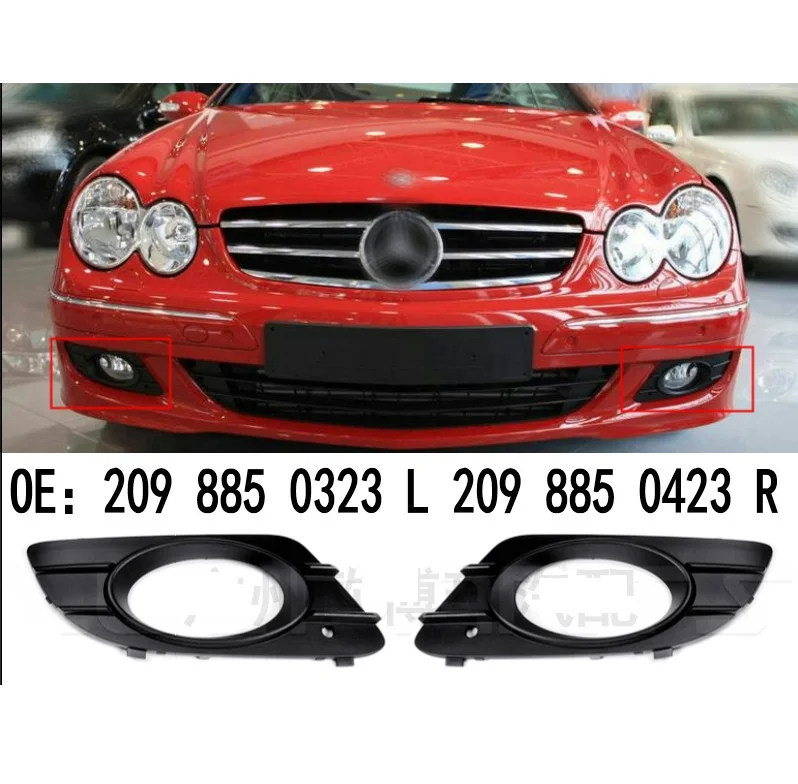 Front bumper fog light frame grille For Mercedes Benz CLK Class W209 Coupe OEM 2098850323 2098850423