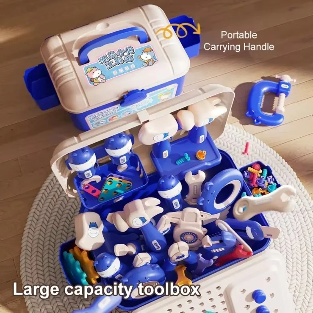 

New 62Pcs Kids Tool Toys Set Plastic with Box Simulation Repair tool toy DIY Building Blocks Repair toolbox 3 to 6 years old