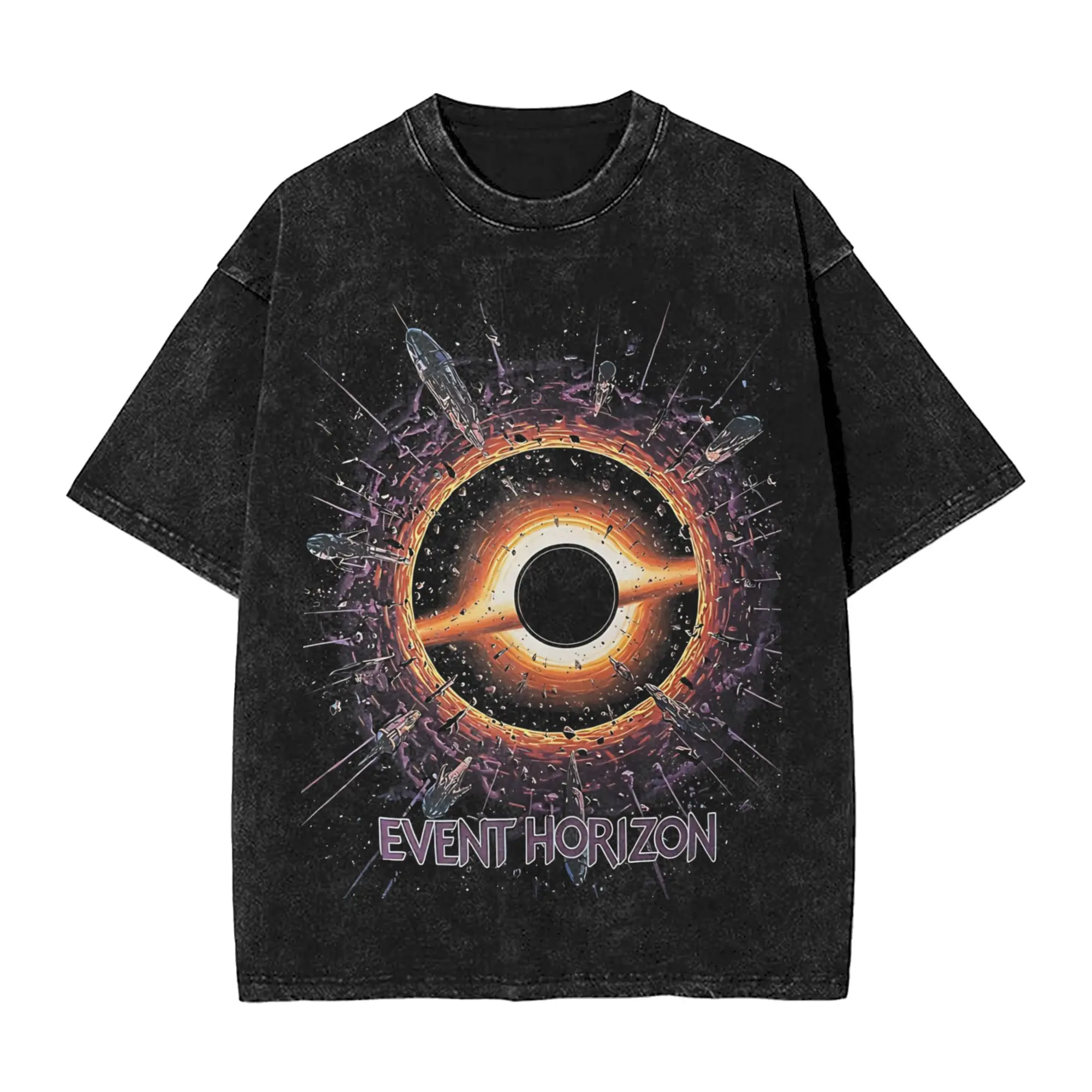 Event Horizon  Outfit Washed T Shirt for Men Women Streetwear Hip Hop T-Shirt Summer  Tees Tops Short Sleeve